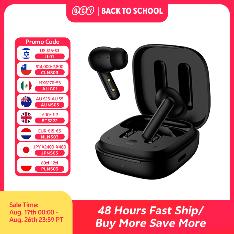 Telephone Headset Office - QCY T13 ANC Wireless Earphones Bluetooth