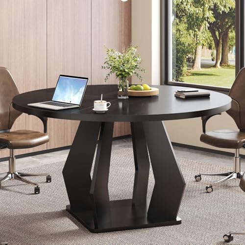Conference Table Round - Round Conference Table for 4-6 People,