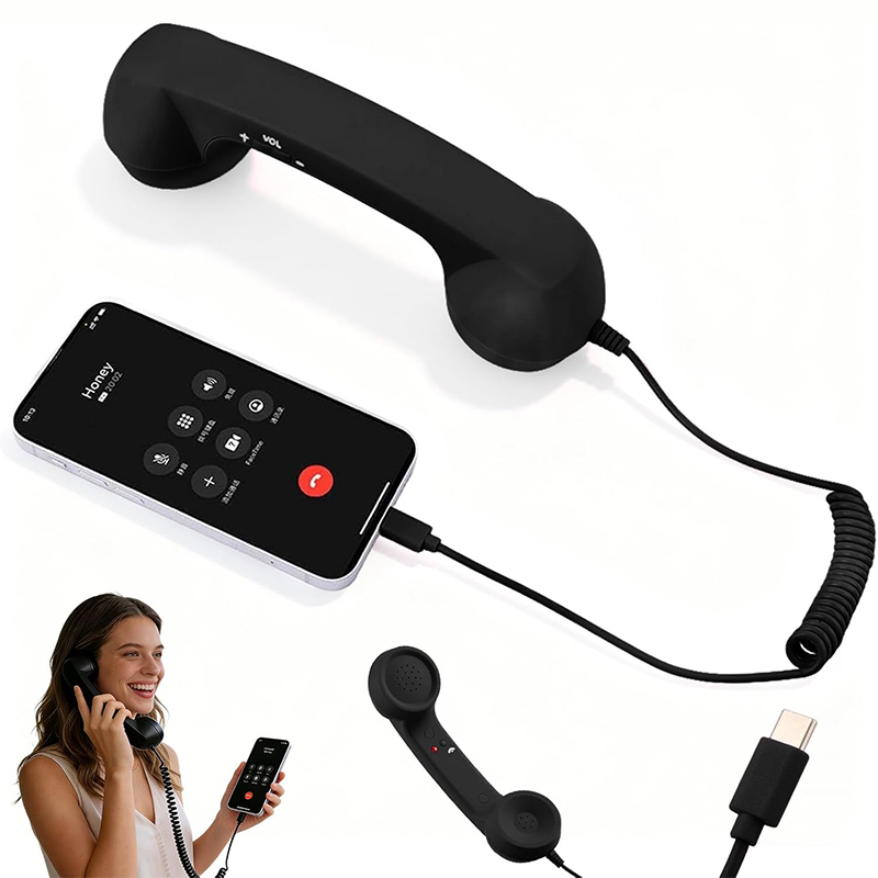 Telephone Headset Office - 2026 New Retro Style Type-C Phone