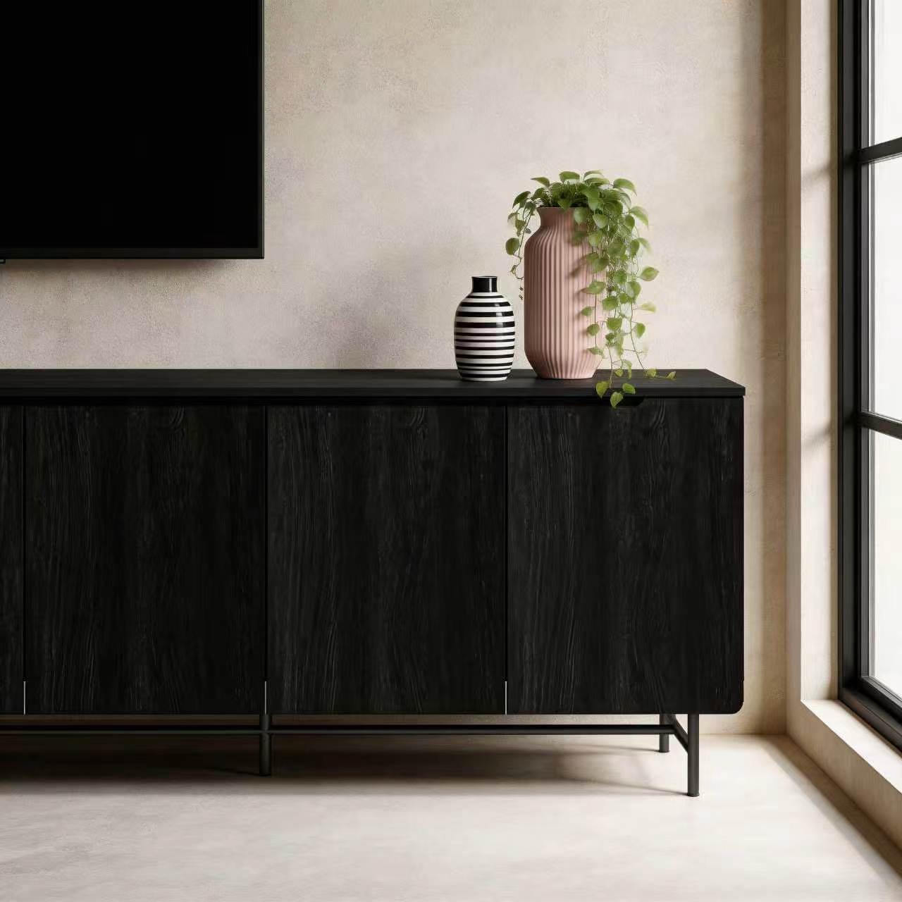 68in Large Fluted Sideboard Ca - Credenza Office Storage recension och pris
