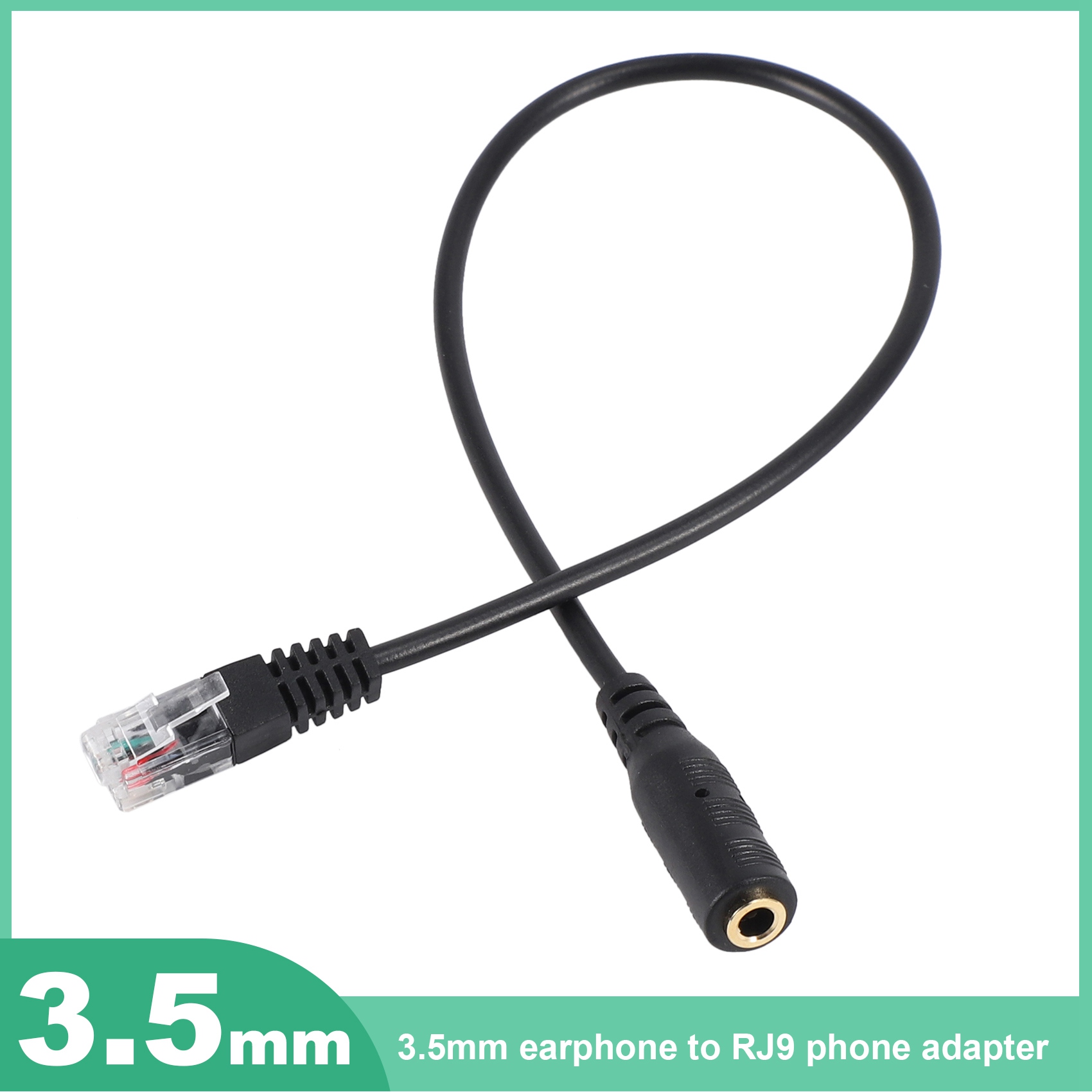 Dec.-3.5mm Plug Jack to RJ9 fo - Telephone Headset Office recension och pris