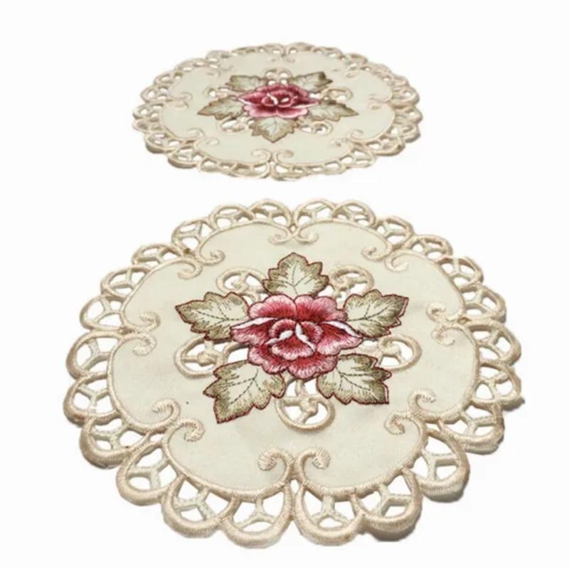 4pcs Round Embroidered Flower  - Conference Table Round recension och pris