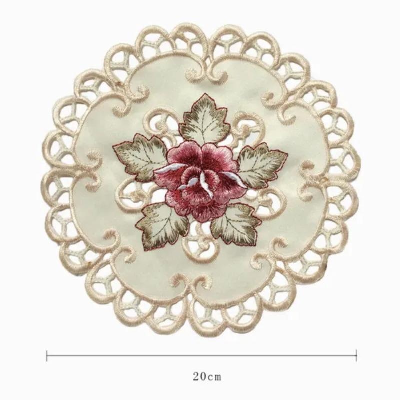 4pcs Round Embroidered Flower  - Conference Table Round recension och pris