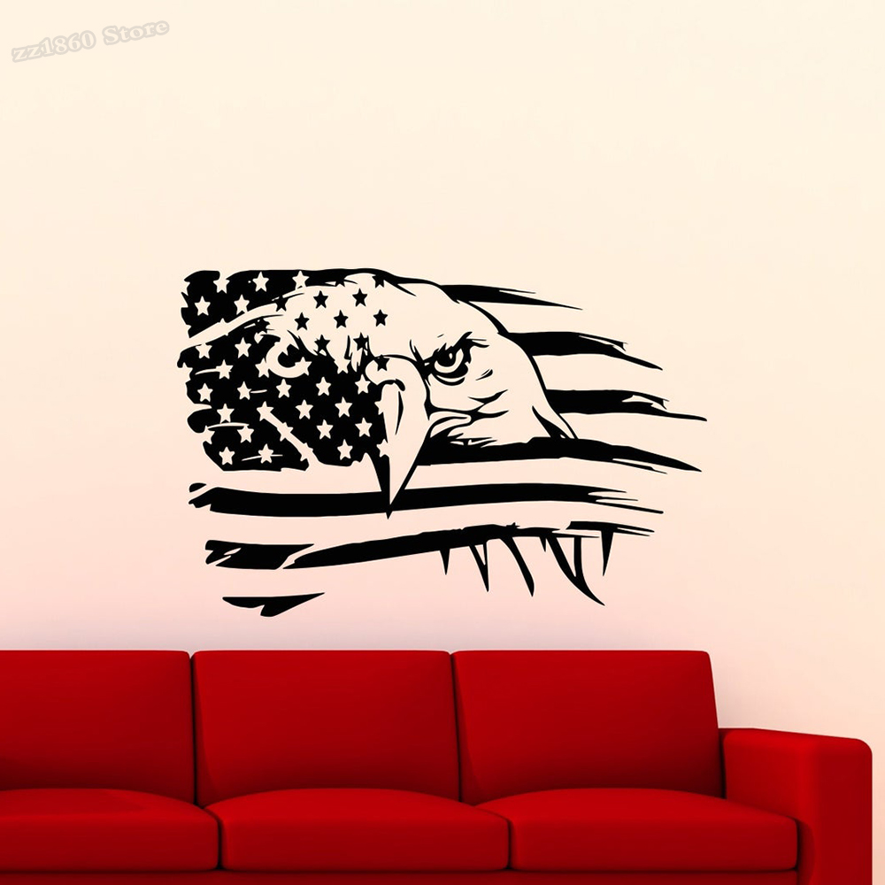 American Flag Wall Decal Eagle - Office Furniture In Usa recension och pris