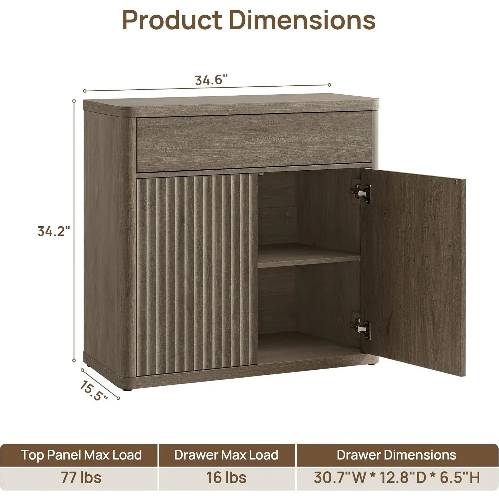 SICOTAS Buffet Cabinet with St - Credenza Office Storage recension och pris