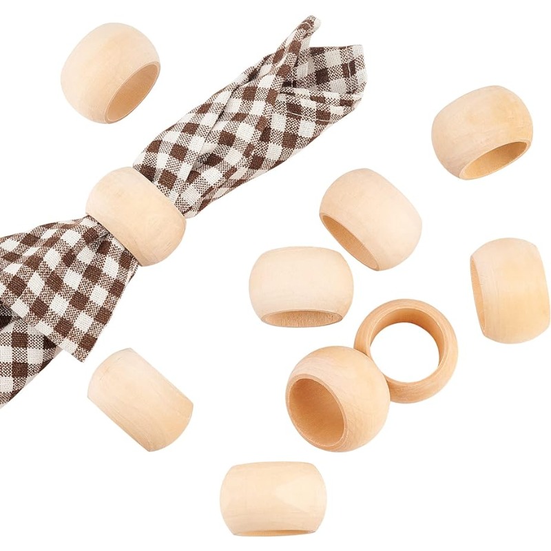 10pcs Wood Napkin Rings Servie - Conference Table Round recension och pris