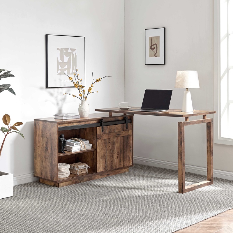 L-Shaped Desk with Credenza St - Credenza Office Storage recension och pris