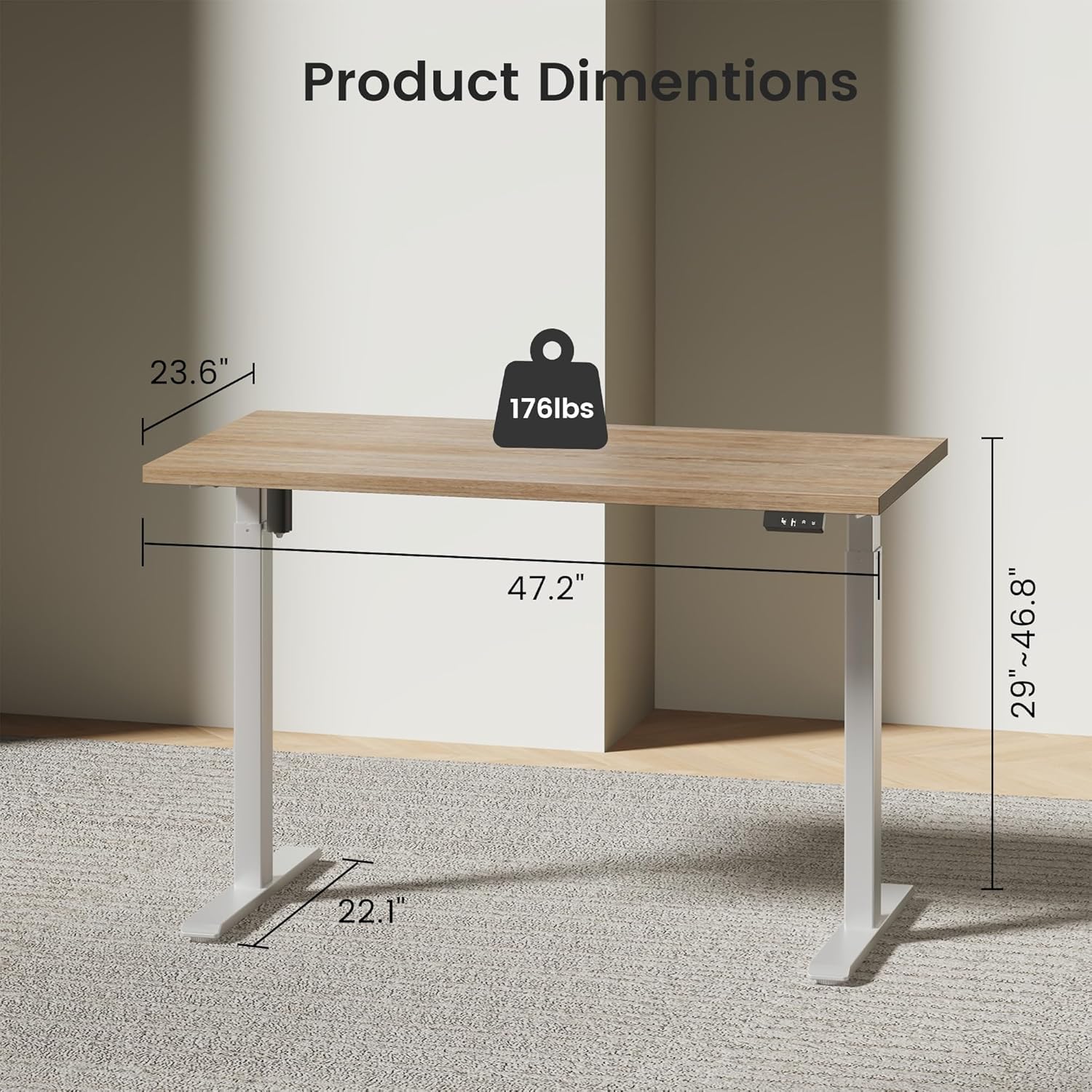 Electric Standing Desk with St - Credenza Office Storage recension och pris