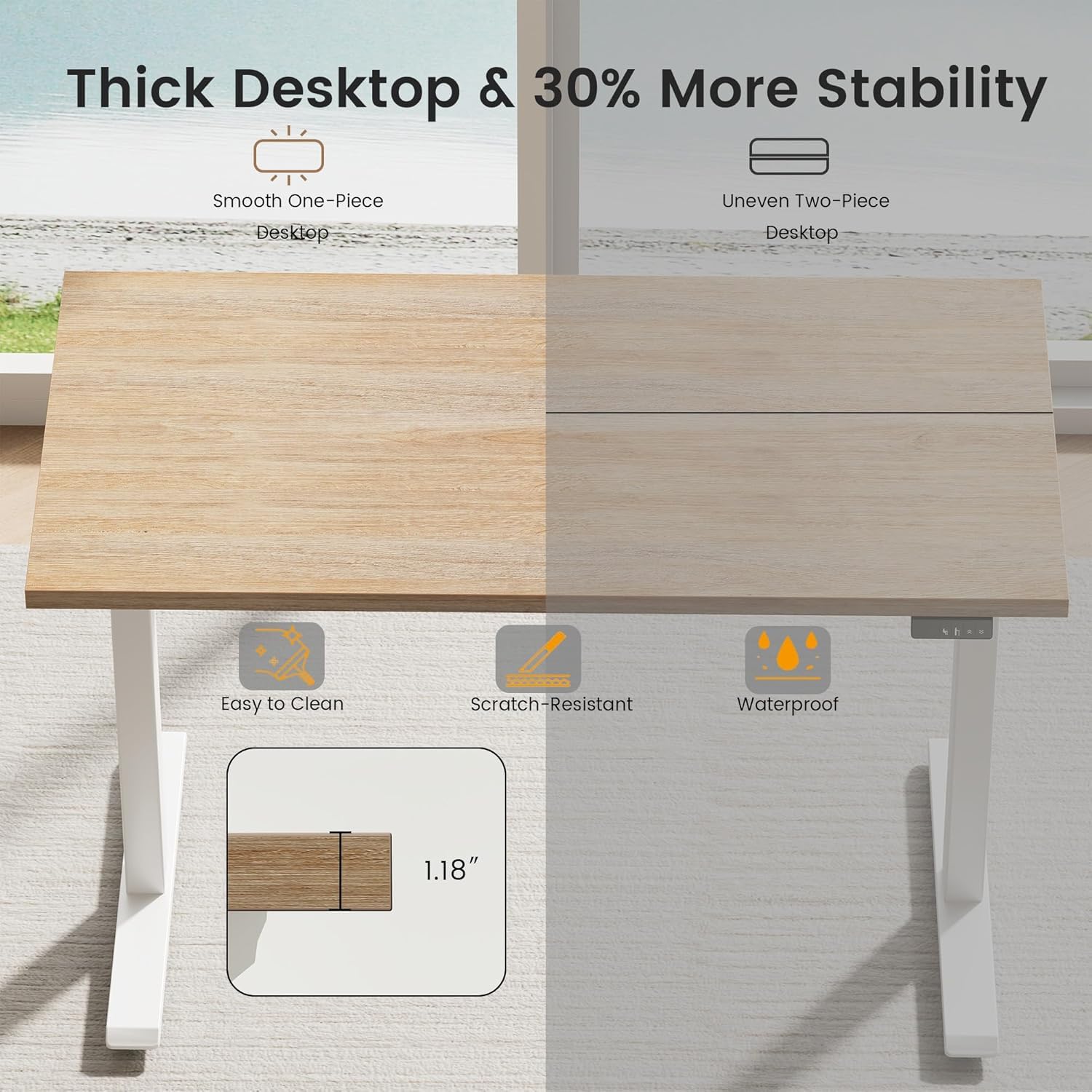 Electric Standing Desk with St - Credenza Office Storage recension och pris