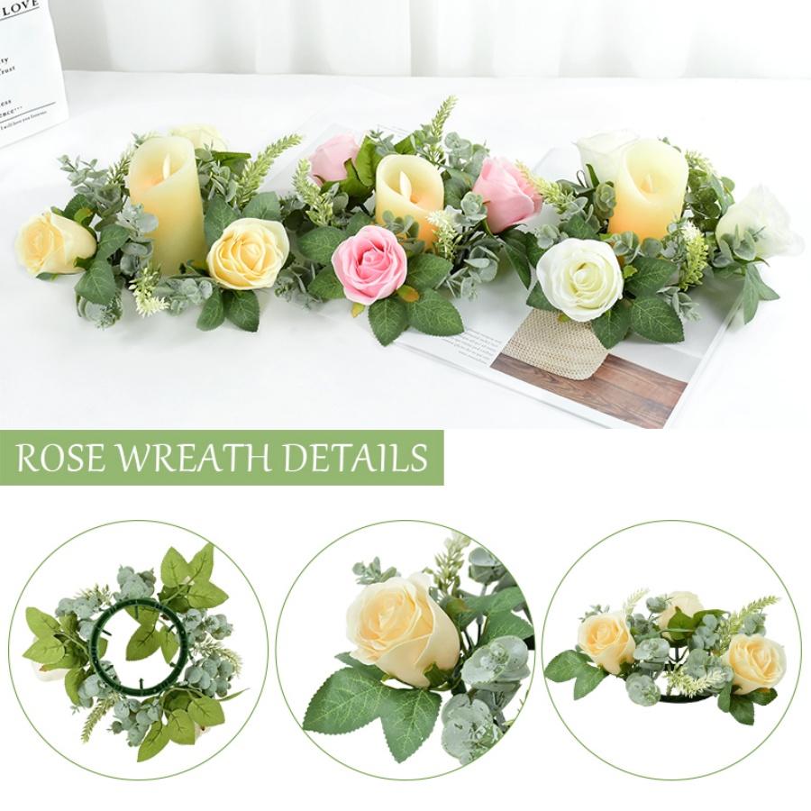 Artificial Rose Wreath Shaped  - Conference Table Round recension och pris